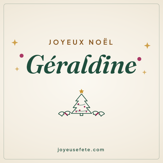 Image carrée « Joyeux Noël Géraldine » pour WhatsApp