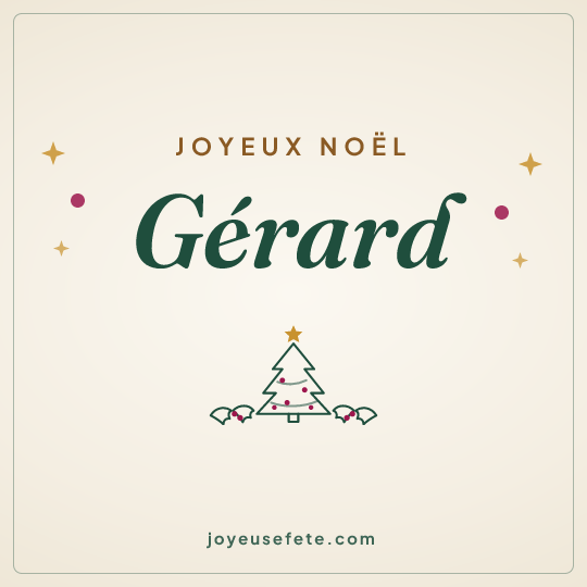 Image carrée « Joyeux Noël Gérard » pour WhatsApp