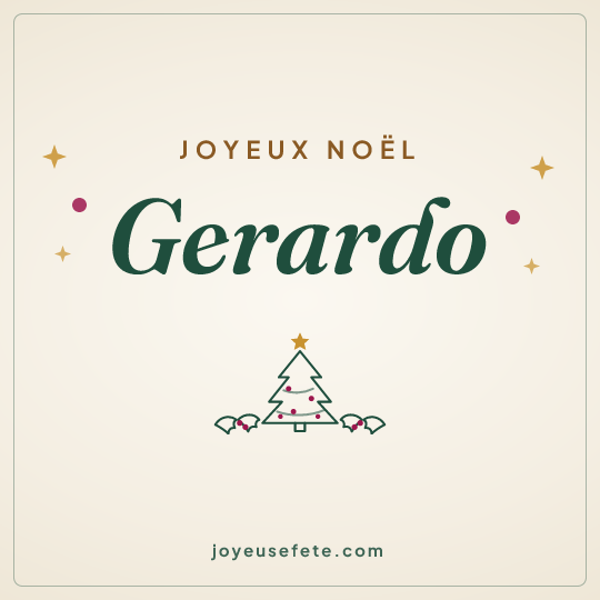 Image carrée « Joyeux Noël Gerardo » pour WhatsApp