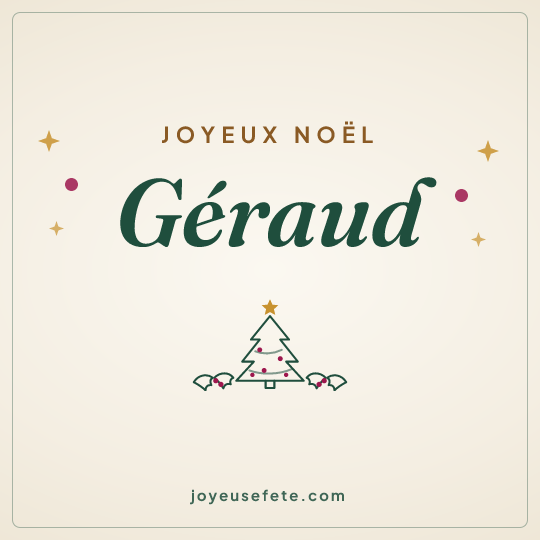 Image carrée « Joyeux Noël Géraud » pour WhatsApp