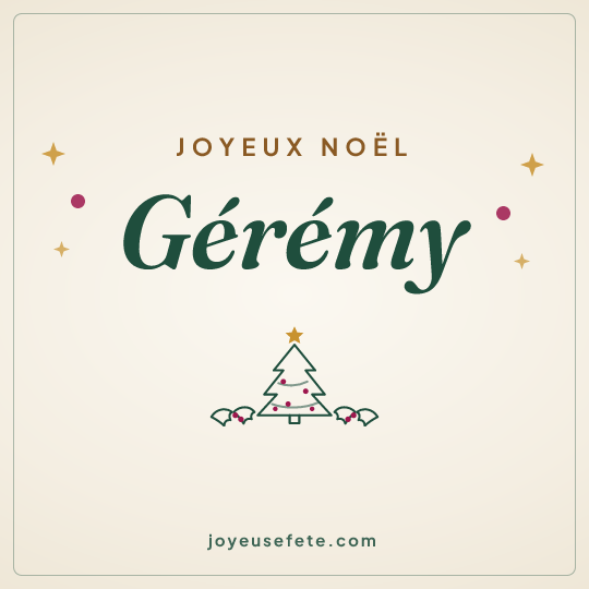 Image carrée « Joyeux Noël Gérémy » pour WhatsApp