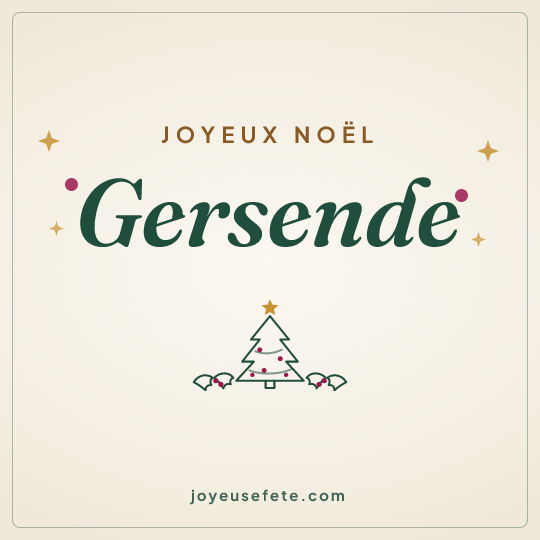 Image carrée « Joyeux Noël Gersende » pour WhatsApp