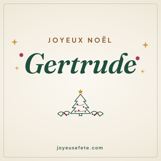 Image carrée « Joyeux Noël Gertrude » pour WhatsApp