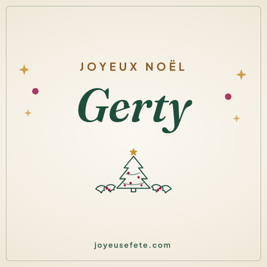 Image carrée « Joyeux Noël Gerty » pour WhatsApp