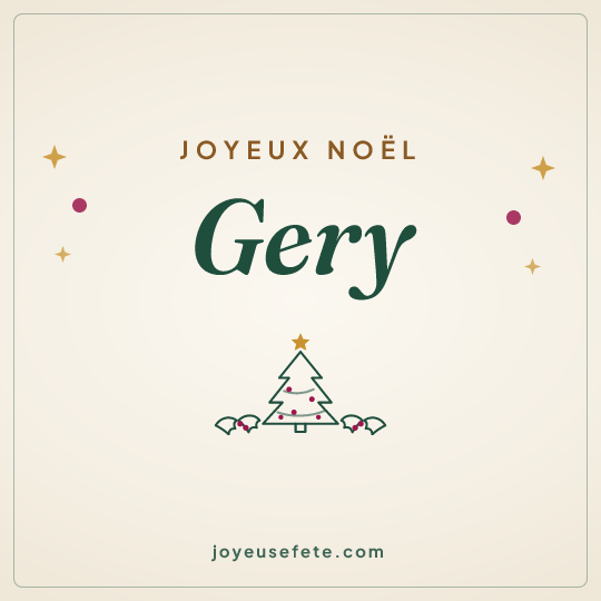 Image carrée « Joyeux Noël Gery » pour WhatsApp
