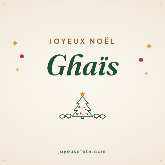 Image carrée « Joyeux Noël Ghaïs » pour WhatsApp
