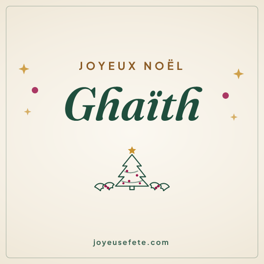 Image carrée « Joyeux Noël Ghaïth » pour WhatsApp