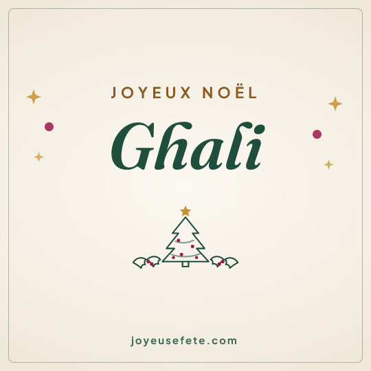 Image carrée « Joyeux Noël Ghali » pour WhatsApp