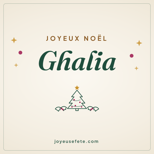 Image carrée « Joyeux Noël Ghalia » pour WhatsApp