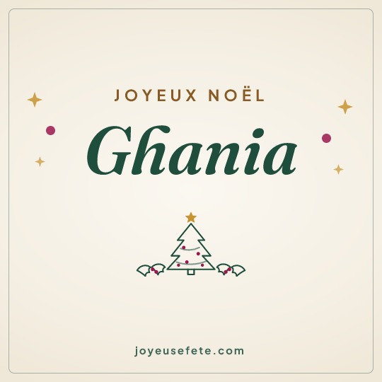 Image carrée « Joyeux Noël Ghania » pour WhatsApp