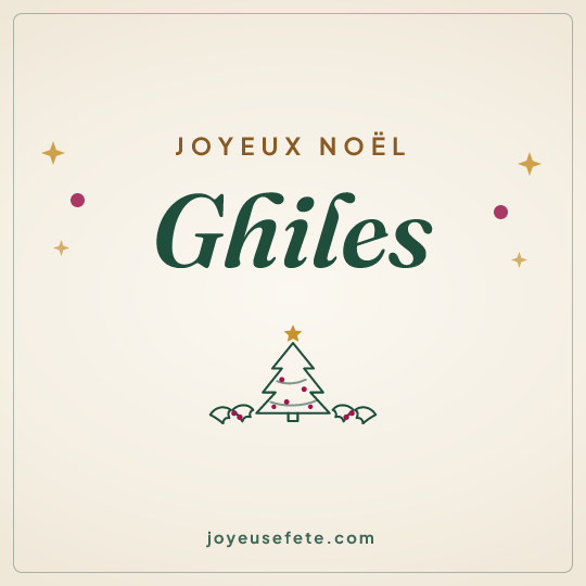 Image carrée « Joyeux Noël Ghiles » pour WhatsApp