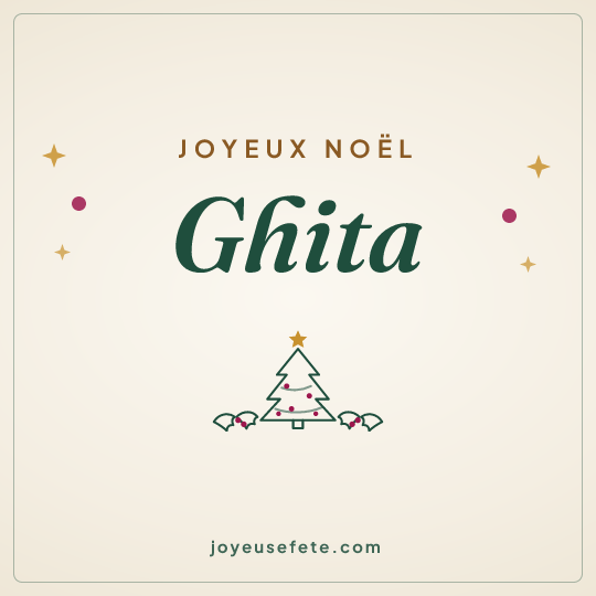 Image carrée « Joyeux Noël Ghita » pour WhatsApp