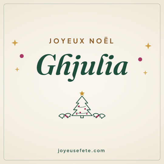 Image carrée « Joyeux Noël Ghjulia » pour WhatsApp