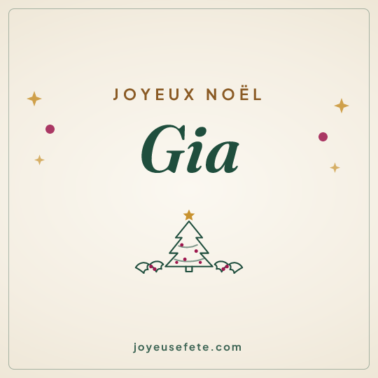 Image carrée « Joyeux Noël Gia » pour WhatsApp
