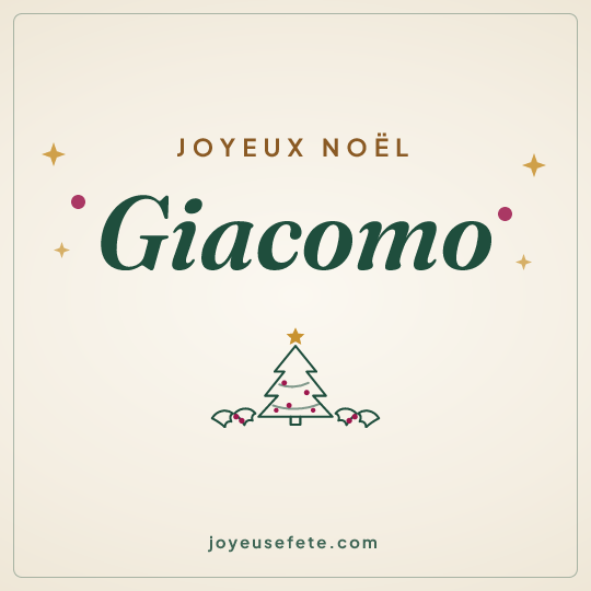 Image carrée « Joyeux Noël Giacomo » pour WhatsApp