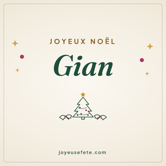 Image carrée « Joyeux Noël Gian » pour WhatsApp