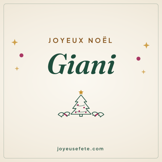 Image carrée « Joyeux Noël Giani » pour WhatsApp