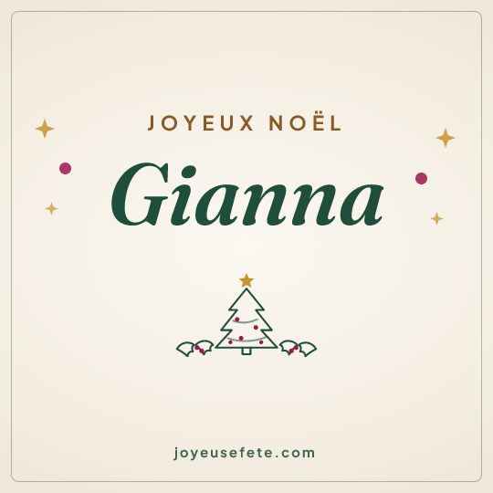 Image carrée « Joyeux Noël Gianna » pour WhatsApp