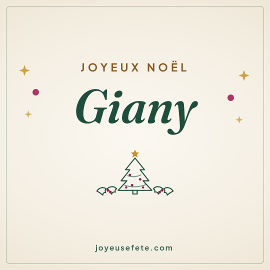 Image carrée « Joyeux Noël Giany » pour WhatsApp