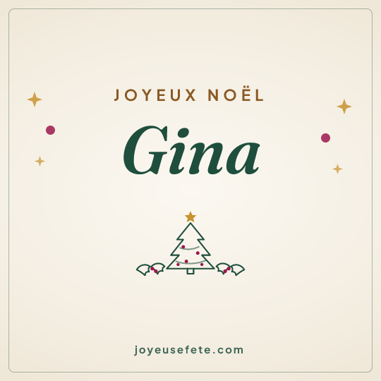 Image carrée « Joyeux Noël Gina » pour WhatsApp