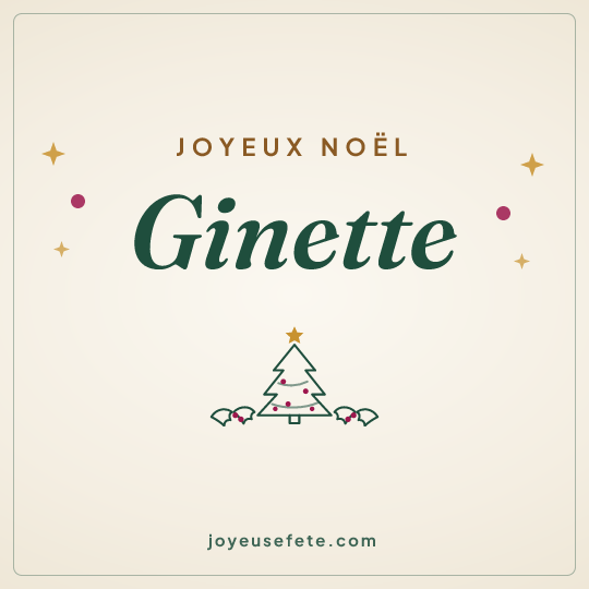 Image carrée « Joyeux Noël Ginette » pour WhatsApp