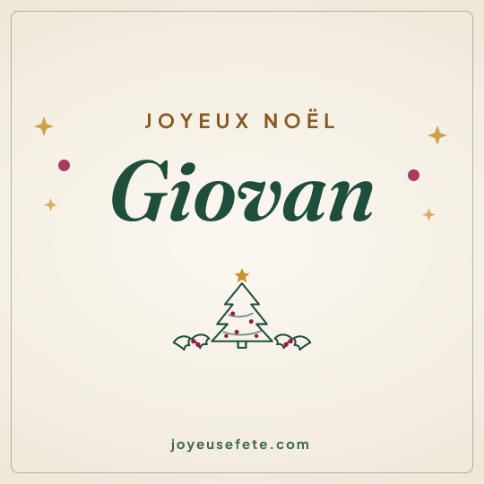 Image carrée « Joyeux Noël Giovan » pour WhatsApp