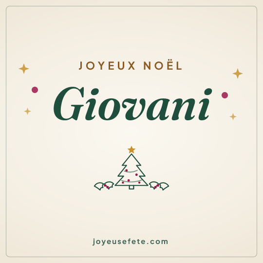 Image carrée « Joyeux Noël Giovani » pour WhatsApp