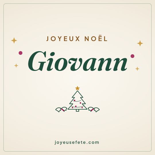 Image carrée « Joyeux Noël Giovann » pour WhatsApp