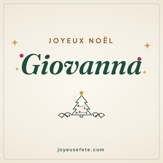 Image carrée « Joyeux Noël Giovanna » pour WhatsApp