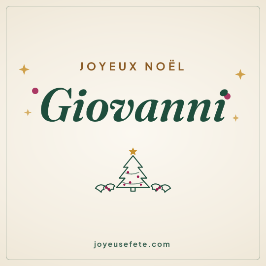 Image carrée « Joyeux Noël Giovanni » pour WhatsApp