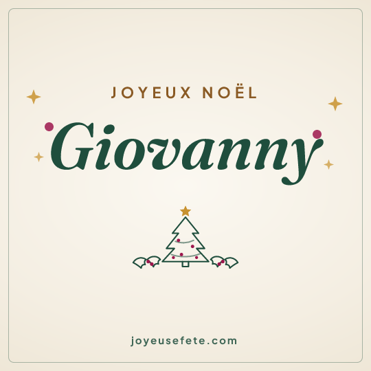 Image carrée « Joyeux Noël Giovanny » pour WhatsApp