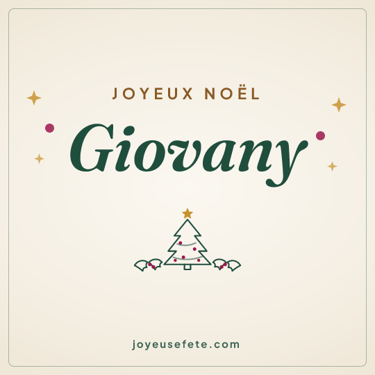 Image carrée « Joyeux Noël Giovany » pour WhatsApp