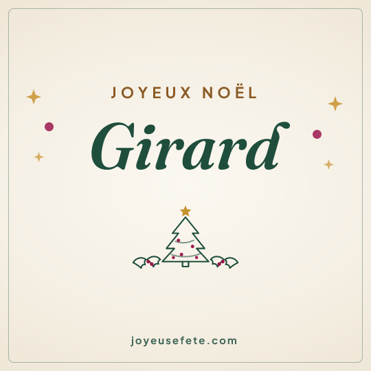 Image carrée « Joyeux Noël Girard » pour WhatsApp