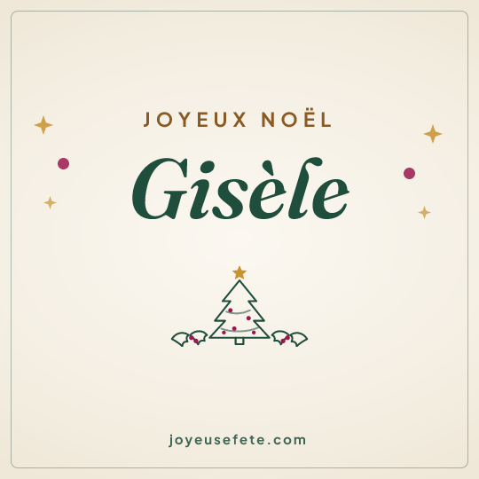 Image carrée « Joyeux Noël Gisèle » pour WhatsApp