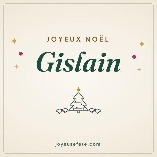 Image carrée « Joyeux Noël Gislain » pour WhatsApp