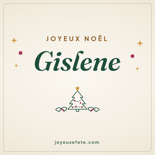 Image carrée « Joyeux Noël Gislene » pour WhatsApp
