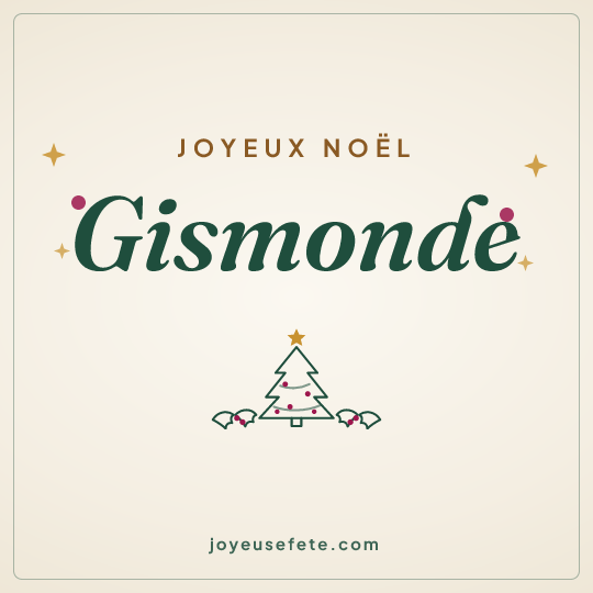 Image carrée « Joyeux Noël Gismonde » pour WhatsApp
