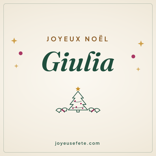 Image carrée « Joyeux Noël Giulia » pour WhatsApp