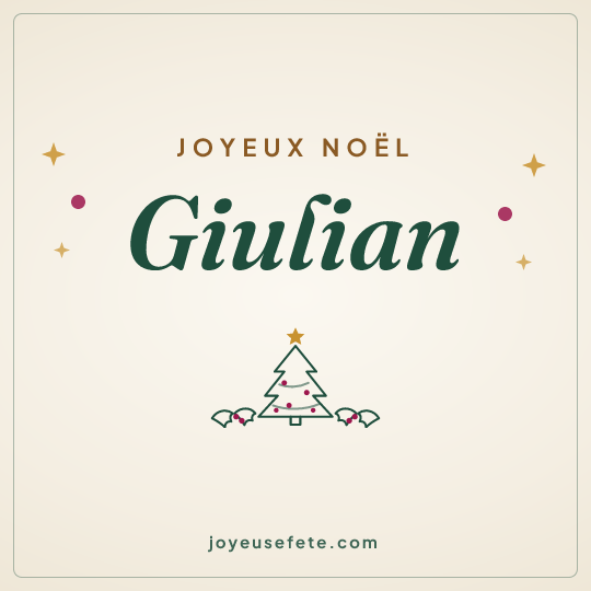 Image carrée « Joyeux Noël Giulian » pour WhatsApp