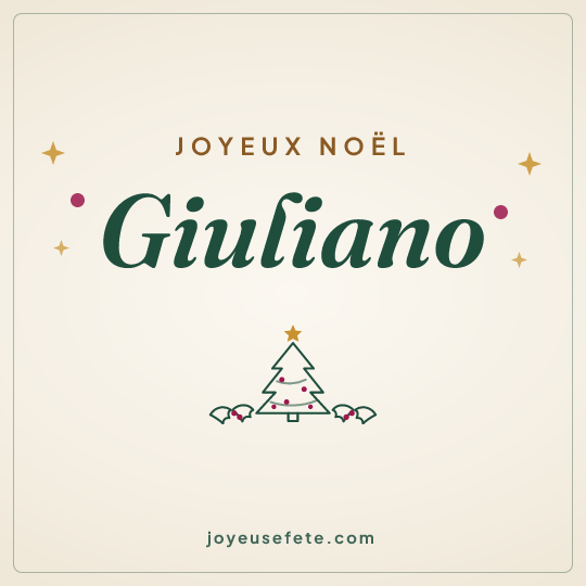 Image carrée « Joyeux Noël Giuliano » pour WhatsApp