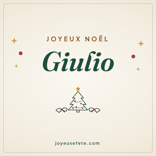 Image carrée « Joyeux Noël Giulio » pour WhatsApp