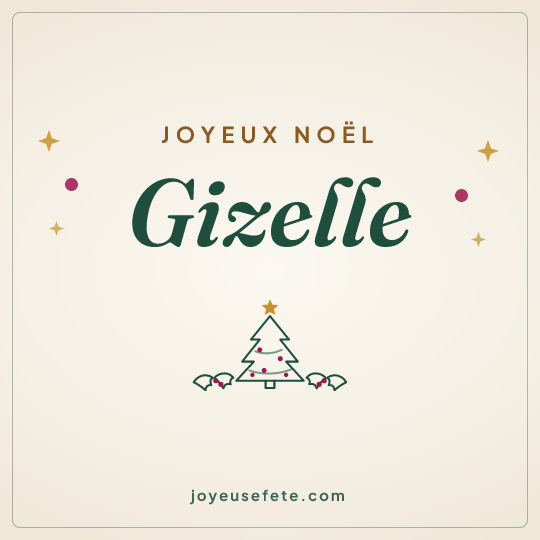 Image carrée « Joyeux Noël Gizelle » pour WhatsApp