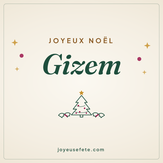 Image carrée « Joyeux Noël Gizem » pour WhatsApp