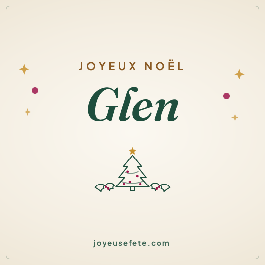 Image carrée « Joyeux Noël Glen » pour WhatsApp