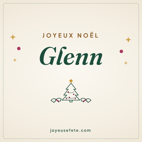 Image carrée « Joyeux Noël Glenn » pour WhatsApp