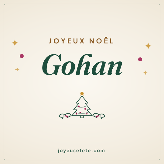 Image carrée « Joyeux Noël Gohan » pour WhatsApp