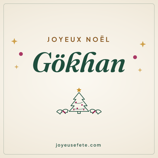 Image carrée « Joyeux Noël Gökhan » pour WhatsApp