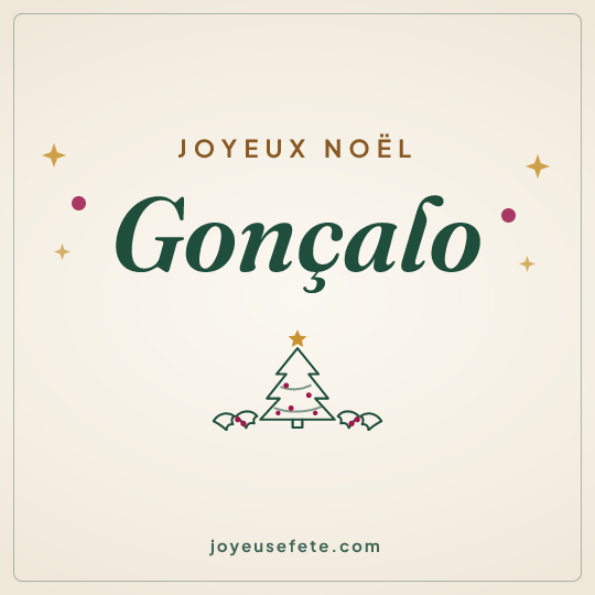 Image carrée « Joyeux Noël Gonçalo » pour WhatsApp