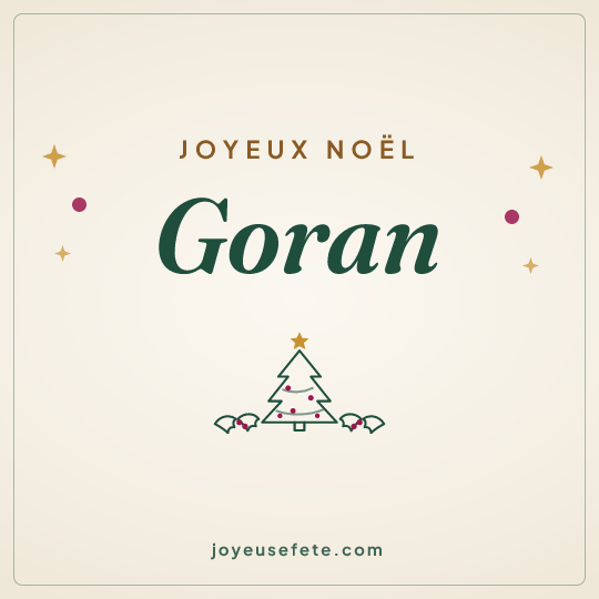 Image carrée « Joyeux Noël Goran » pour WhatsApp