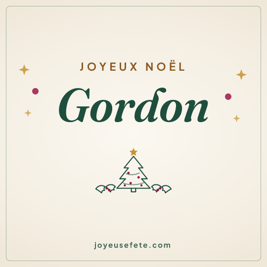 Image carrée « Joyeux Noël Gordon » pour WhatsApp